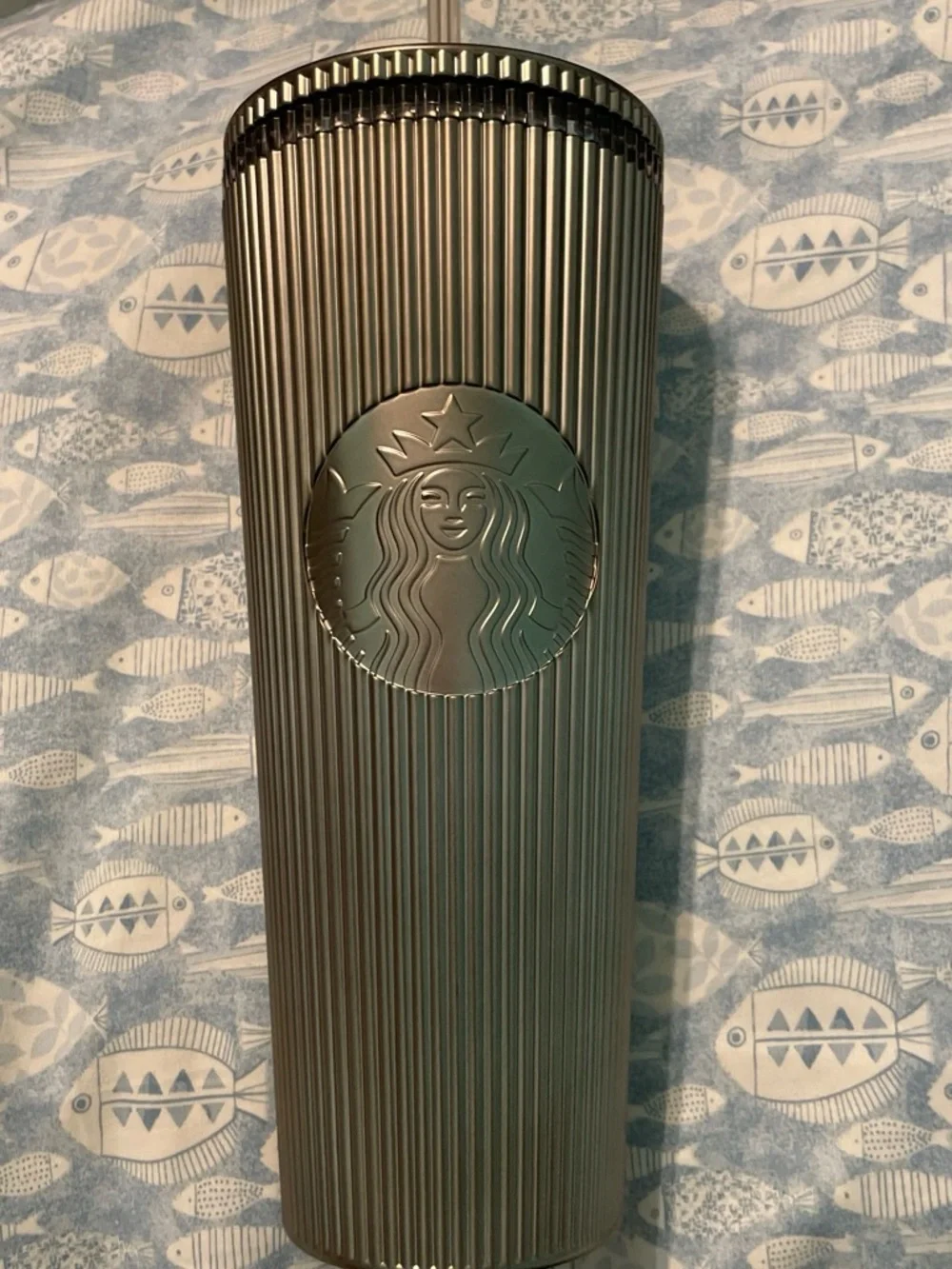 Starbucks Metallic Ribbed Reusable Tumbler - Gray